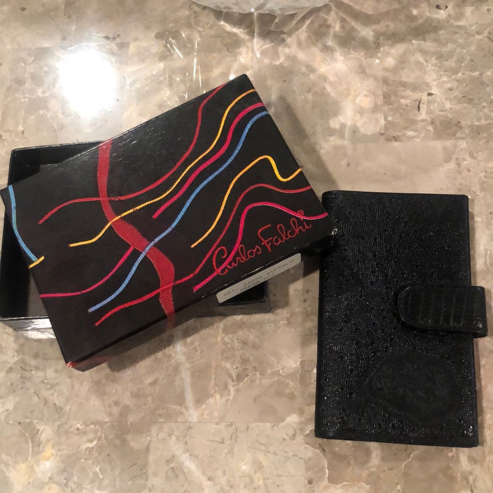 CARLOS FALCHI Vintage Buffalo Leather Wallet